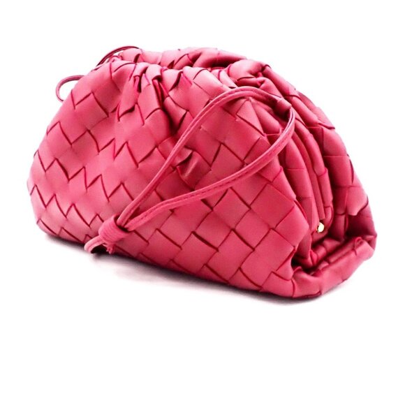 BOTTEGA VENETA Logo Intrecciato Mini Shoulder Bag Leather Pink Italy 93RF473 - Picture 13 of 14